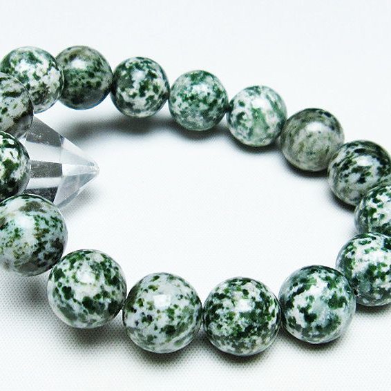 グリーンスポットジャスパー ブレスレット 13mm [T285-1007]