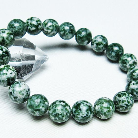 グリーンスポットジャスパー ブレスレット 11mm [T285-1055]