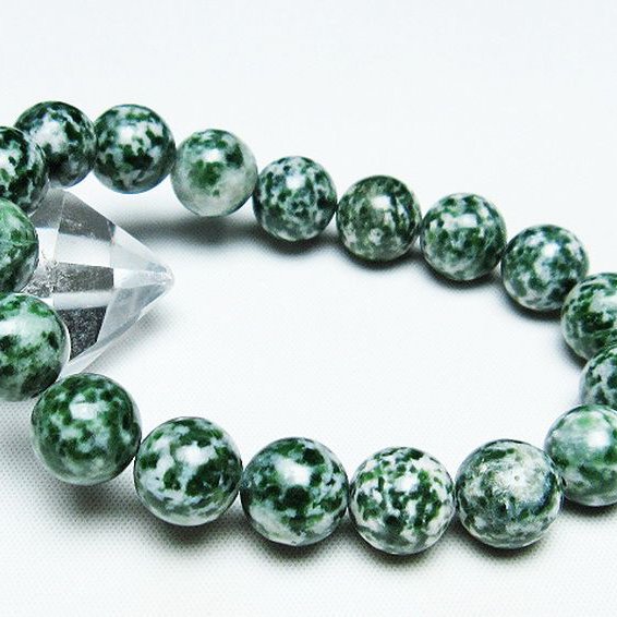 グリーンスポットジャスパー ブレスレット 12mm [T285-1061]