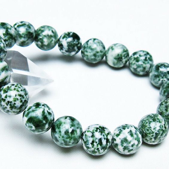 グリーンスポットジャスパー ブレスレット 12mm [T285-1353]