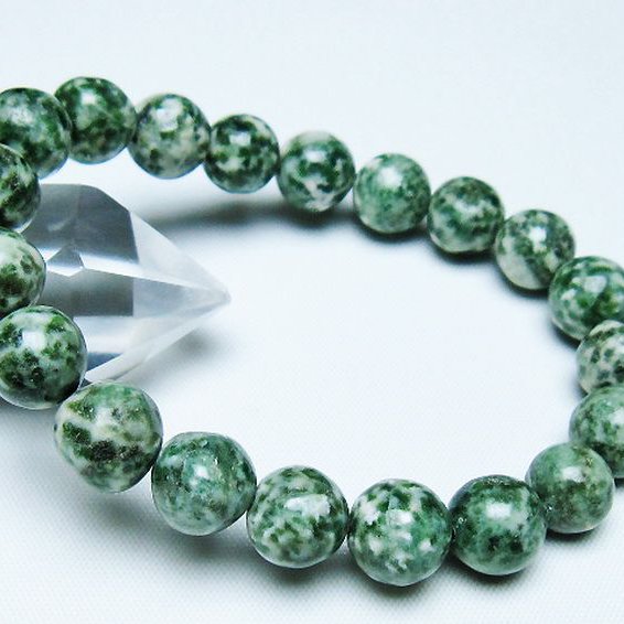 グリーンスポットジャスパー ブレスレット 10mm [T285-1398]