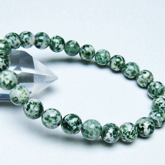 グリーンスポットジャスパー ブレスレット 8mm [T285-1408]