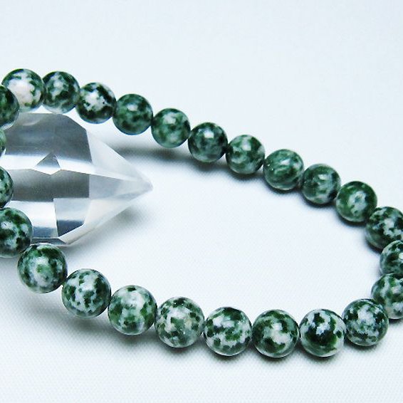 グリーンスポットジャスパー ブレスレット 8mm [T285-1420]