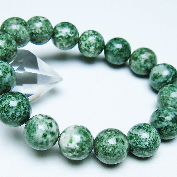 グリーンスポットジャスパー ブレスレット 13mm [T285-1434]