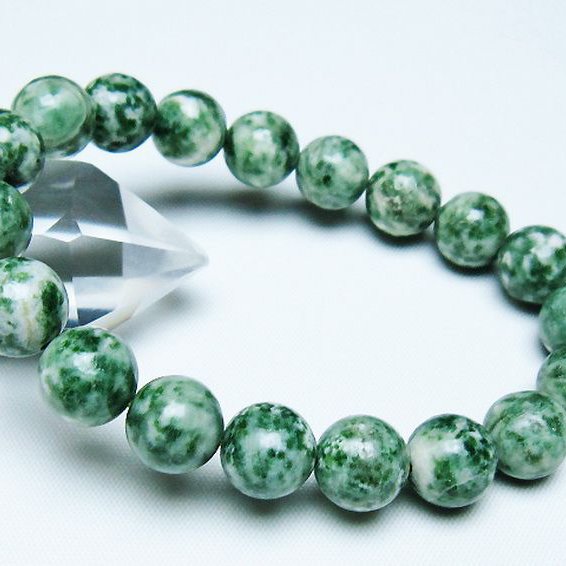 グリーンスポットジャスパー ブレスレット 11mm [T285-1457]