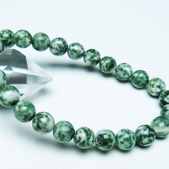 グリーンスポットジャスパー ブレスレット 8mm [T285-1495]