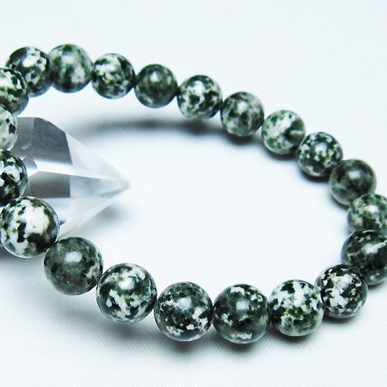 グリーンスポットジャスパー ブレスレット 9mm [T285-1496]