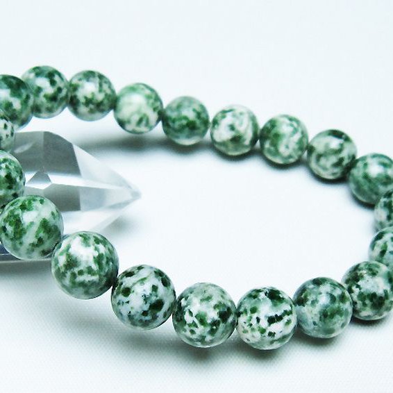 グリーンスポットジャスパー ブレスレット 10mm [T285-1500]