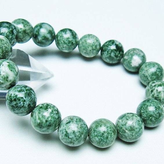 グリーンスポットジャスパー ブレスレット 12mm [T285-1514]