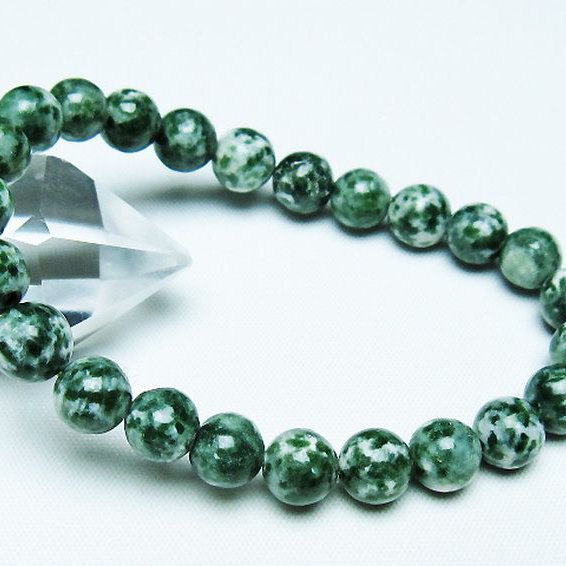 グリーンスポットジャスパー ブレスレット 8mm [T285-1536]