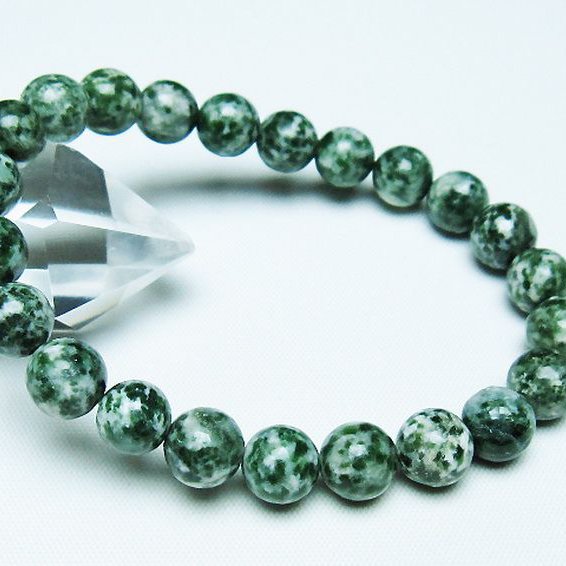 グリーンスポットジャスパー ブレスレット 8mm [T285-1539]