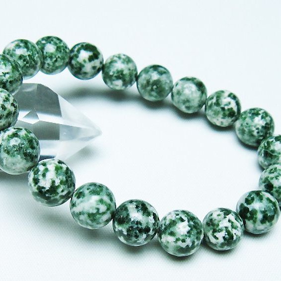 グリーンスポットジャスパー ブレスレット 11mm [T285-1548]