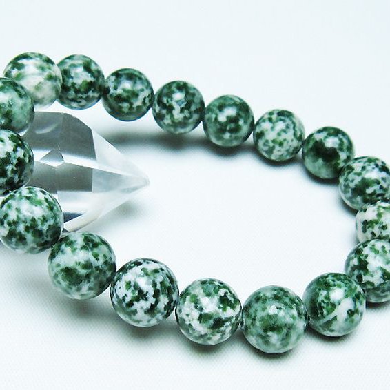 グリーンスポットジャスパー ブレスレット 11mm [T285-1554]