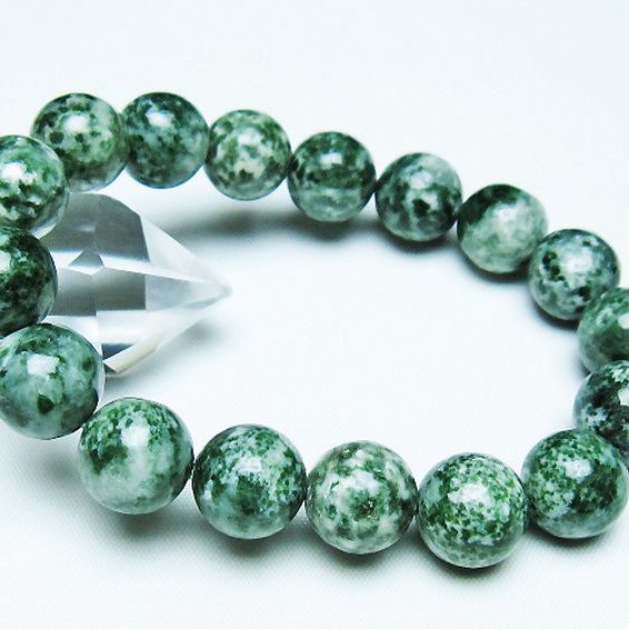 グリーンスポットジャスパー ブレスレット 13mm [T285-1562]
