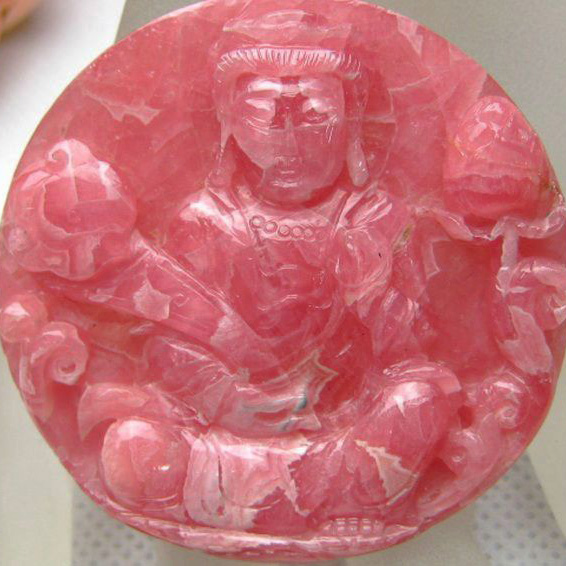 インカローズ観音様 ペンダント 55mm [T285-19]