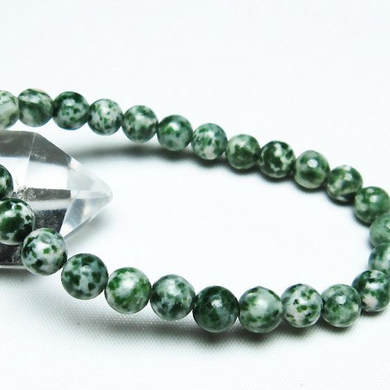 グリーンスポットジャスパー ブレスレット 7mm [T285-892]
