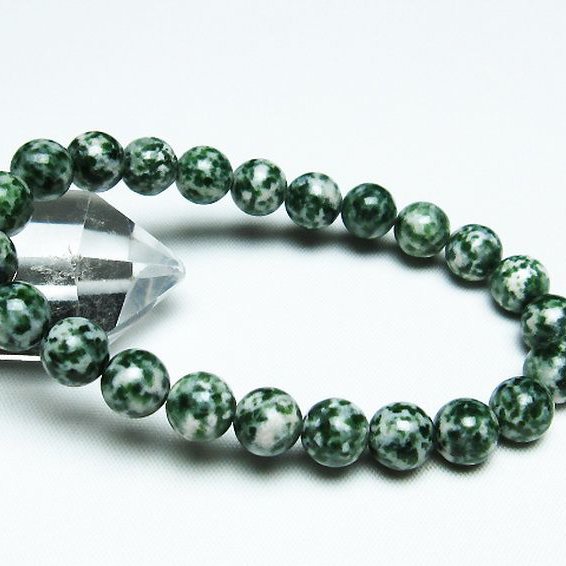 グリーンスポットジャスパー ブレスレット 9mm [T285-897]