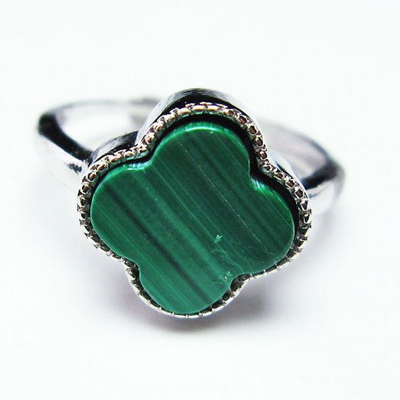 マラカイト 指輪 (14号)[T290-1006]