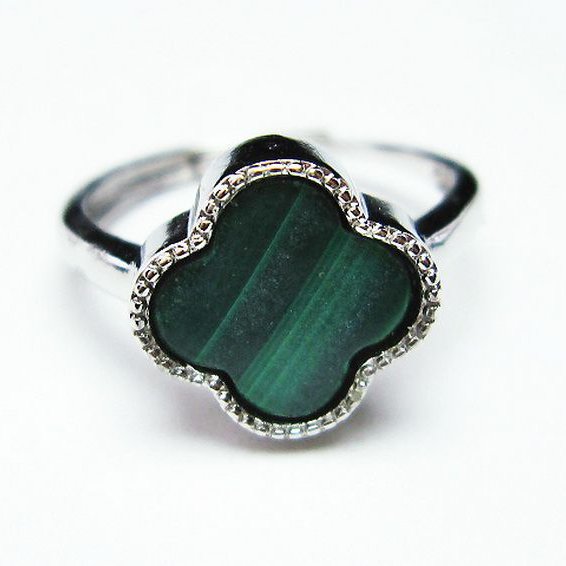 マラカイト 指輪 (15号)[T290-1010]