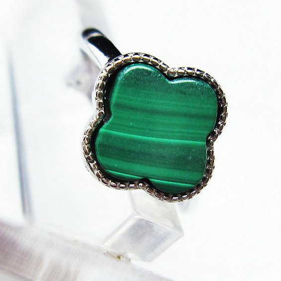 マラカイト 指輪 (14号)[T290-1014]