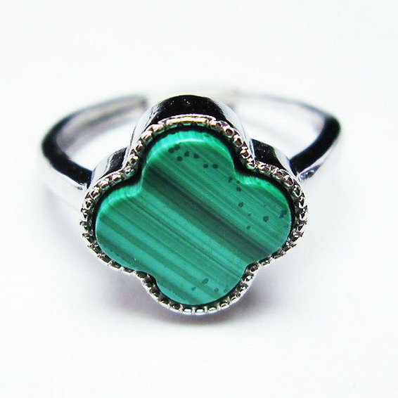 マラカイト 指輪 (15号)[T290-1021]
