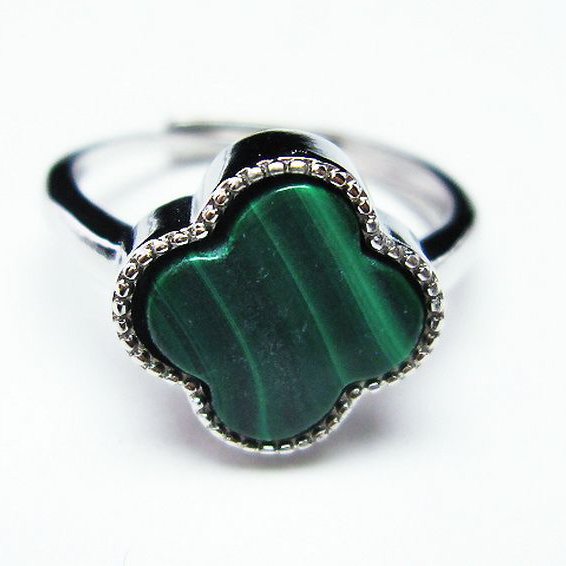 マラカイト 指輪 (14号)[T290-1026]