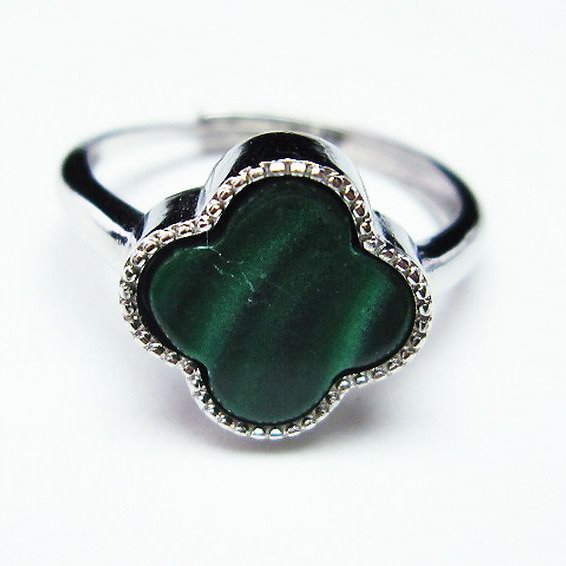 マラカイト 指輪 (15号)[T290-1031]