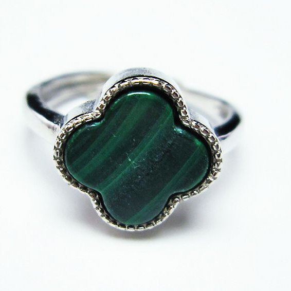 マラカイト 指輪 (13号)[T290-1040]