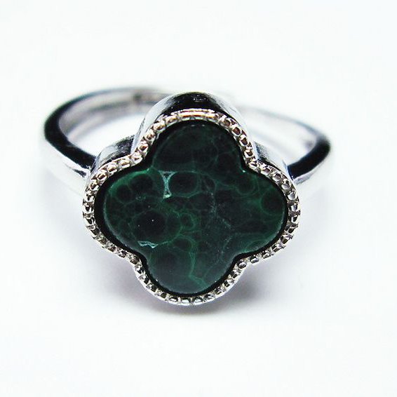 マラカイト 指輪 (14号)[T290-1050]