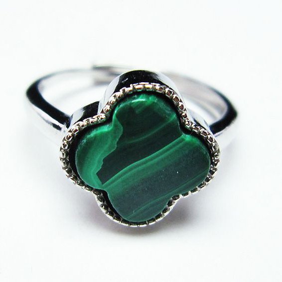 クローバー　マカライト　リング クローバー マカライト リング Sterling silver malachite