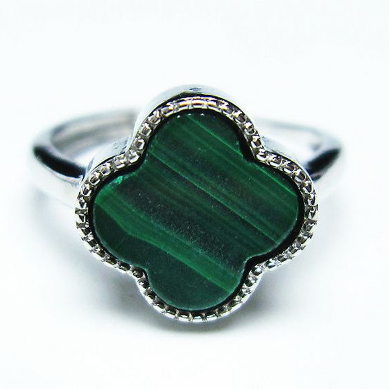 マラカイト 指輪 (15号)[T290-1089]