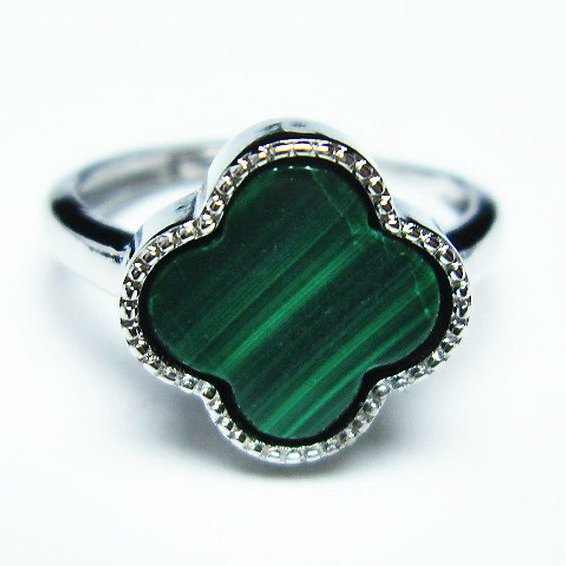 マラカイト 指輪 (14号)[T290-1095]