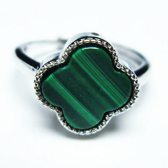 マラカイト 指輪 (15号)[T290-1113]