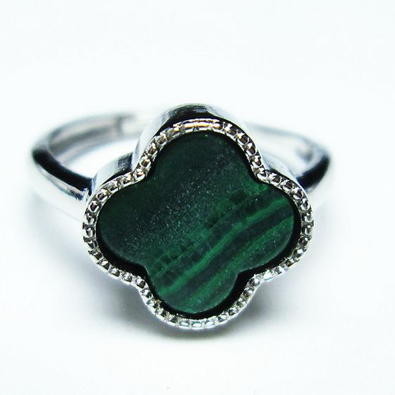 マラカイト 指輪 (15号)[T290-1132]