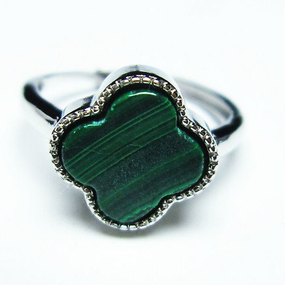 マラカイト 指輪 (15号)[T290-1162]