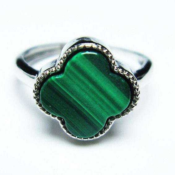 マラカイト 指輪 (15号)[T290-1163]