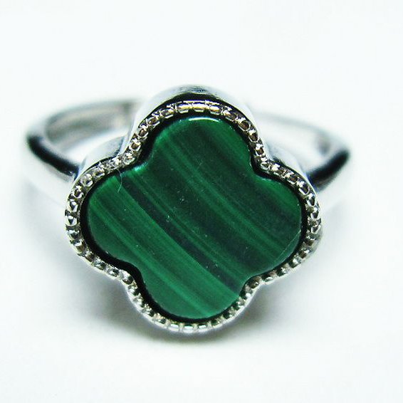 マラカイト 指輪 (15号)[T290-1255]