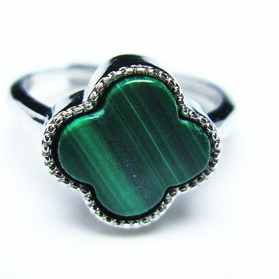 マラカイト 指輪 (13号)[T290-1409]