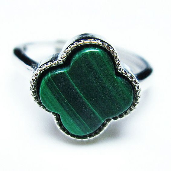 マラカイト 指輪 (14号)[T290-1416]