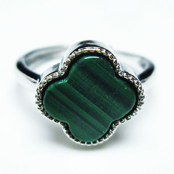 マラカイト 指輪 (14号) [t290-1522]