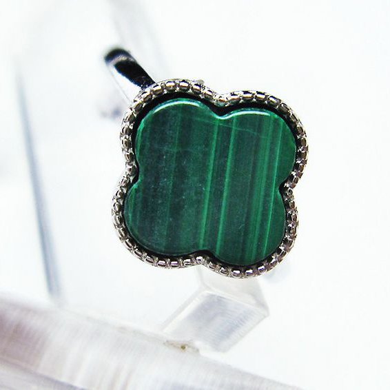 マラカイト 指輪 (15号)[T290-969]