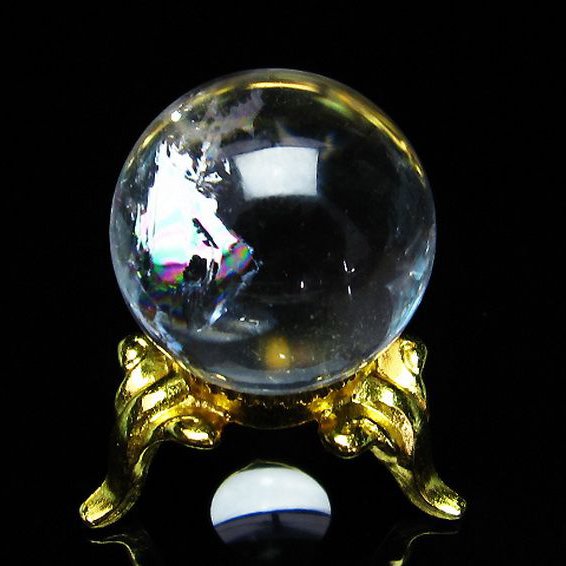 虹入り ヒマラヤ水晶 丸玉 23mm [T294-4343]