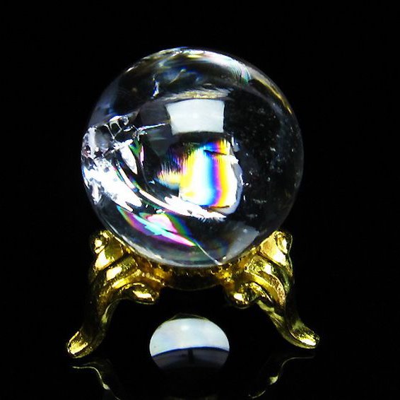 虹入り ヒマラヤ水晶 丸玉 24mm [T294-4376]