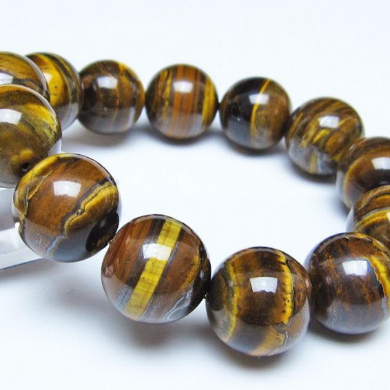 タイガーアイ※黄虎目石 ブレスレット 18mm [t30-14314]