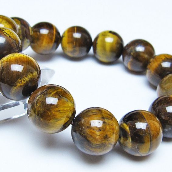 タイガーアイ※黄虎目石 ブレスレット 16mm [t30-14334]