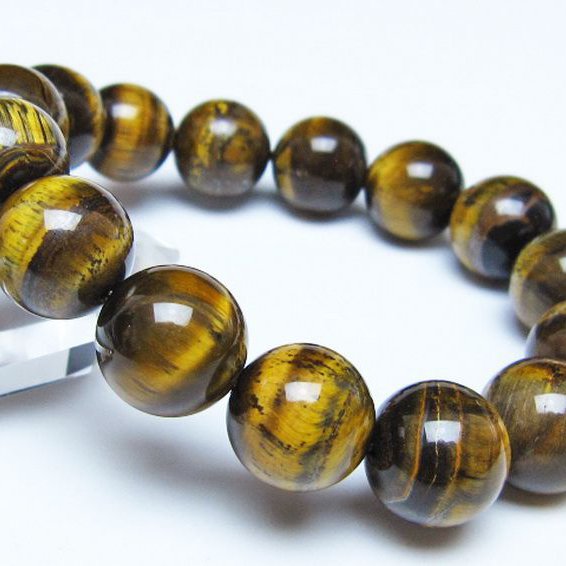 タイガーアイ※黄虎目石 ブレスレット 14mm [t30-14347]