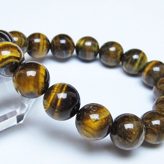 タイガーアイ※黄虎目石 ブレスレット 12mm [t30-14359]
