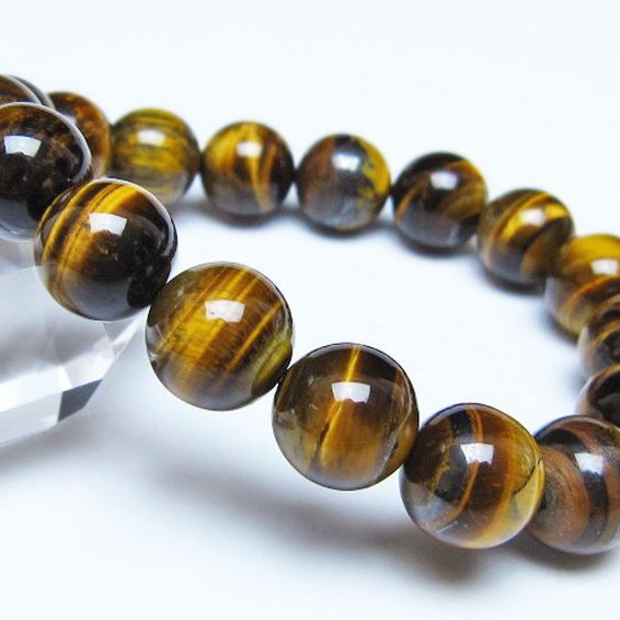 タイガーアイ※黄虎目石 ブレスレット 12mm [t30-14391]