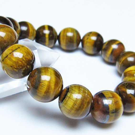 タイガーアイ※黄虎目石 ブレスレット 14mm [t30-14422]