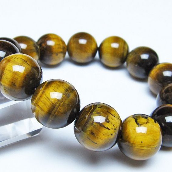 タイガーアイ※黄虎目石 ブレスレット 16mm [t30-14435]